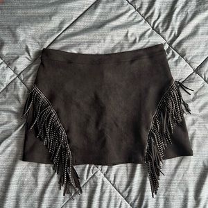 Fringe mini skirt